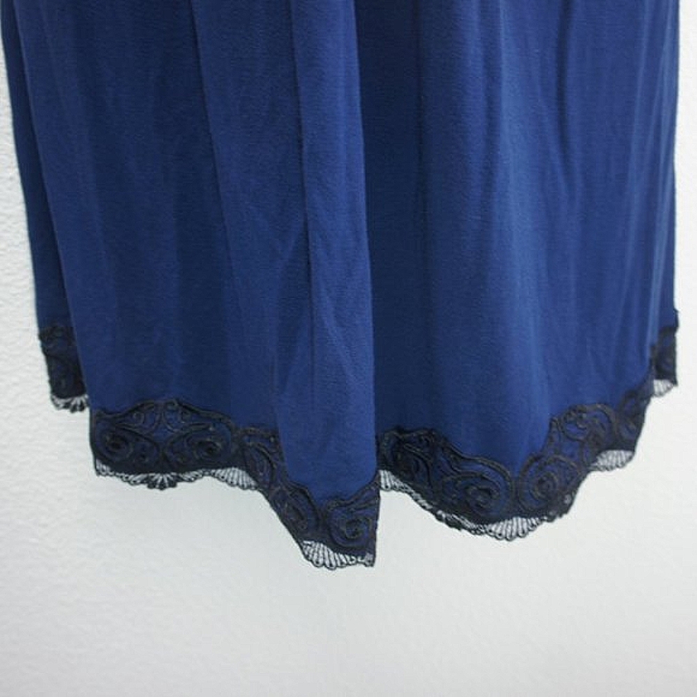Soma navy w/black lace empire nightie size M - Picture 3 of 5